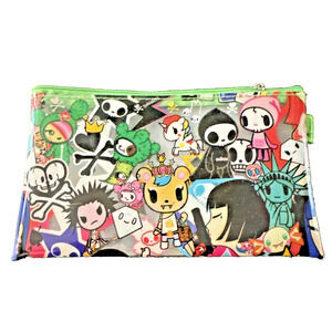 Tokidoki Sephora Collaboration Makeup Bag Pouch Clear Vinyl Zip 8” X 5”